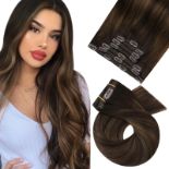 RRP £96.90 Moresoo 18 Inch Remy Clip in Hair Extensions Full Head