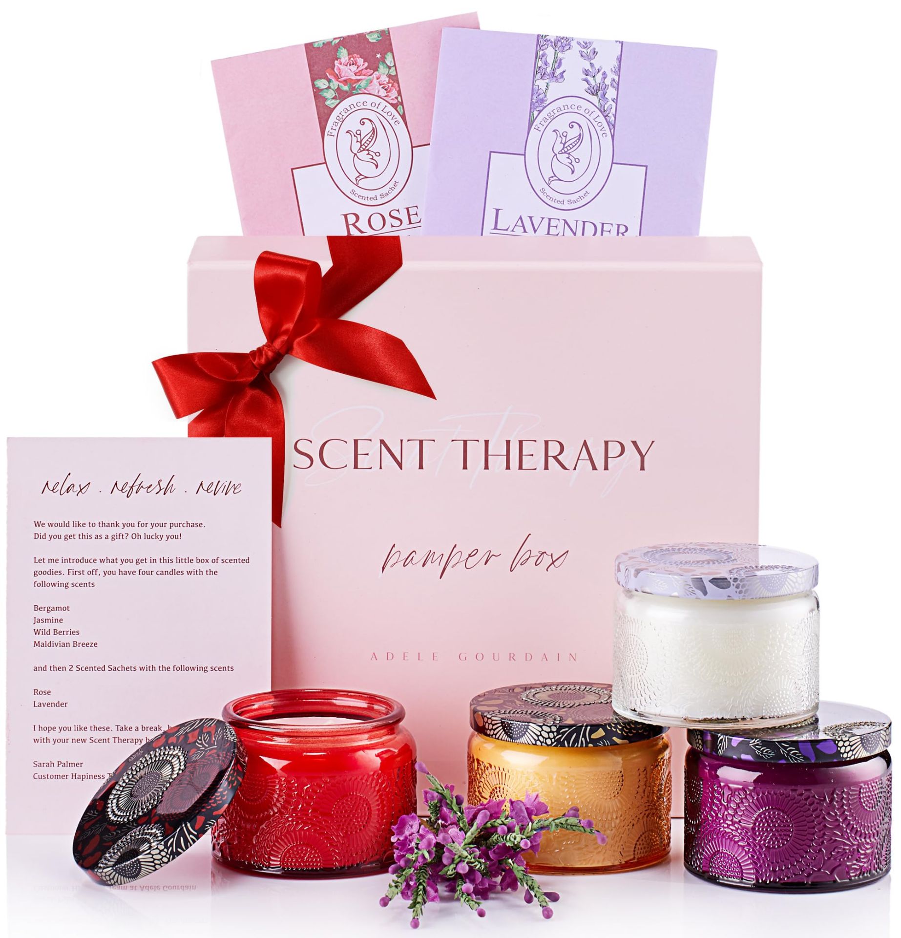 RRP £22.82 BRAND NEW STOCK Candle Gift Set for Women Long Burning Aromatherapy