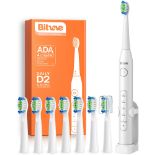 RRP £18.25 Bitvae D2 Ultrasonic Electric Toothbrush with 8 Brush Heads