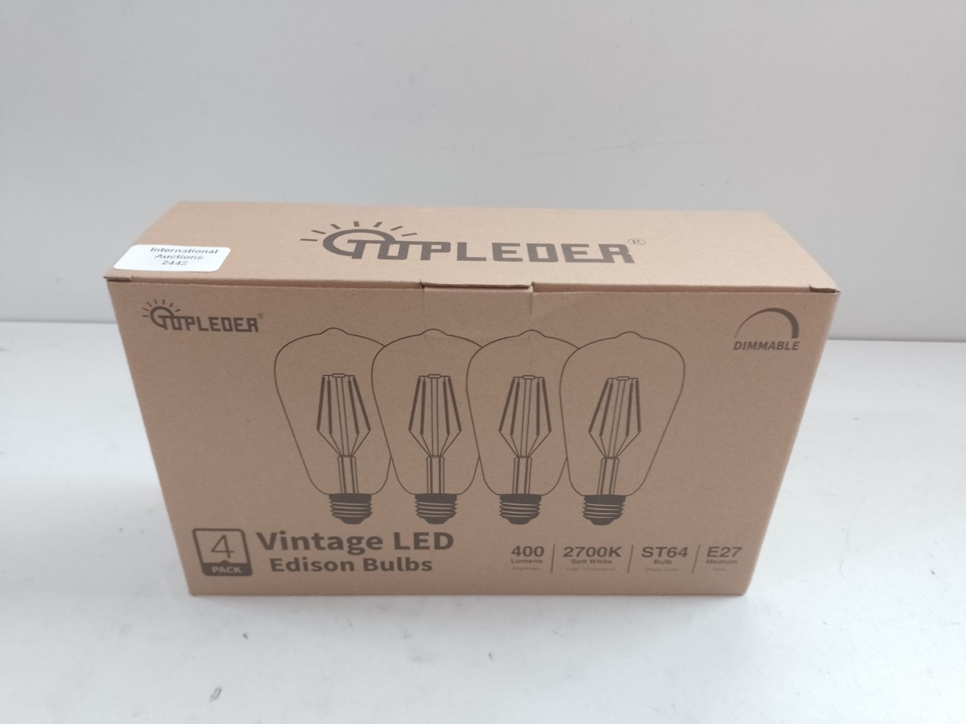 RRP £15.97 TopLeder E27 Edison Light Bulbs 4 Pack - Image 2 of 2