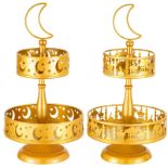 RRP £34.32 Nuenen 2 Pieces Eid Metal Tray Decorations Mubarak