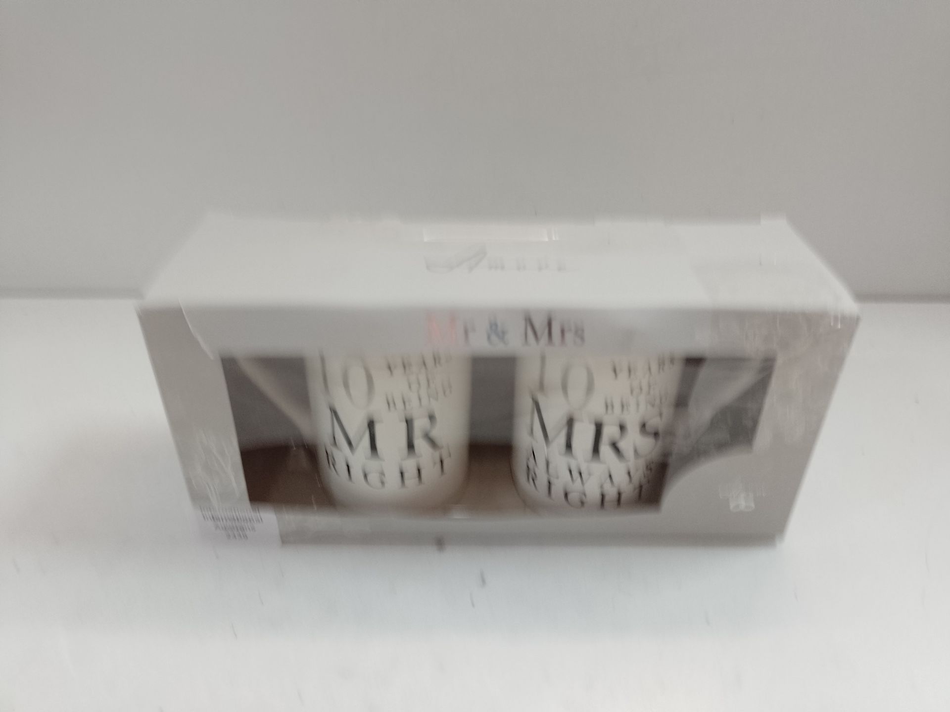 RRP £12.59 Amore 10th Wedding Anniversary Set of 2 China Mugs - Image 2 of 2