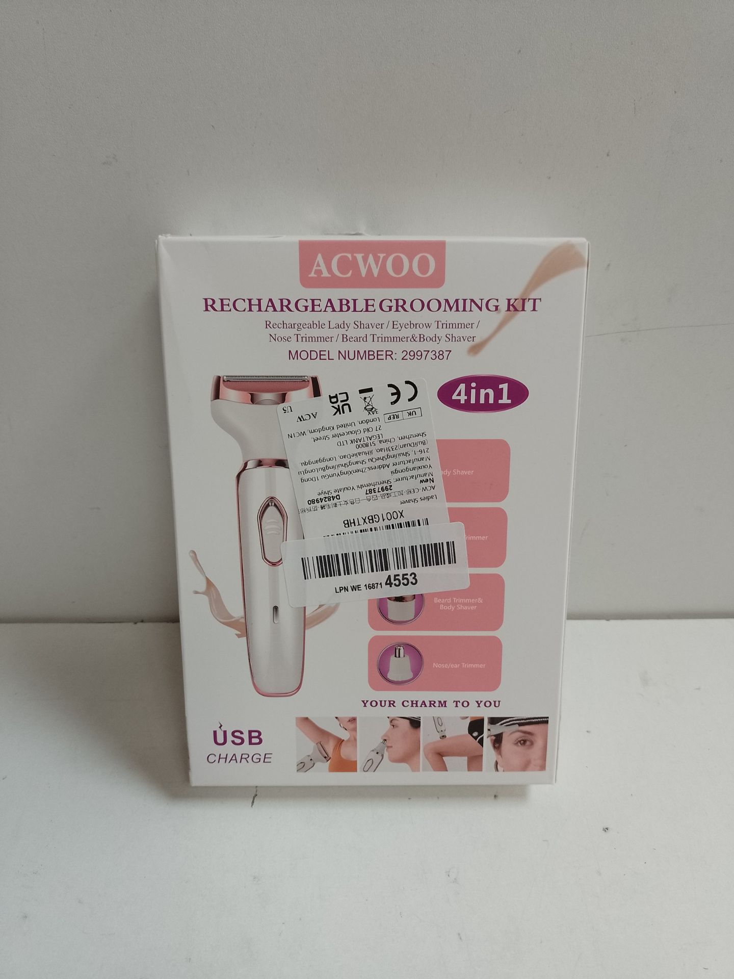RRP £14.52 ACWOO Cordless 4 in 1 Electric Lady Shaver for Women - Image 2 of 2