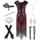 RRP £53.04 FUNDAISY Women 1920s Vintage Flapper Fringe Beaded Great Gatsby Party Dress