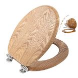 RRP £39.26 Angel Shield Antibacterial Wooden Soft Close Toilet