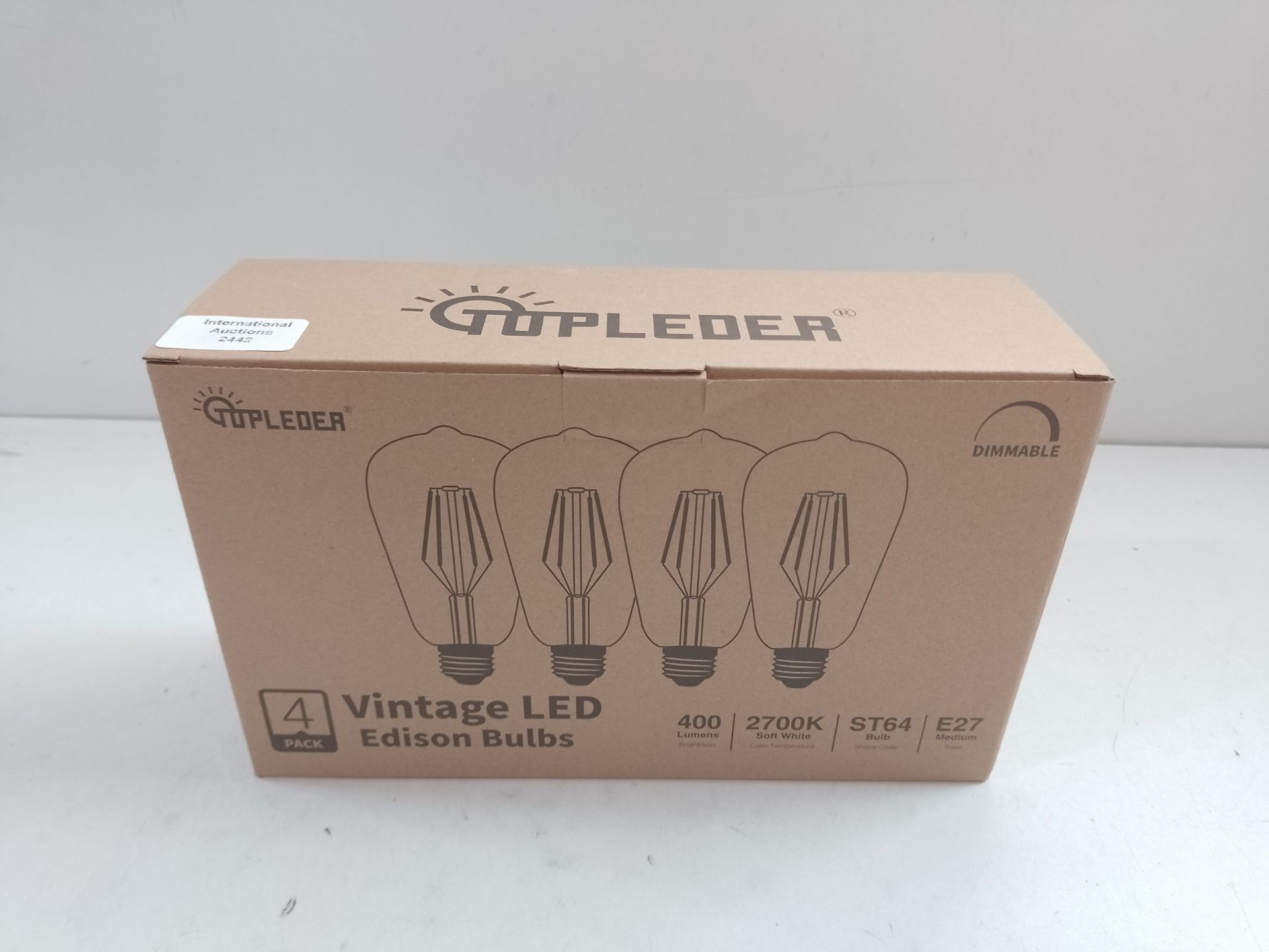 RRP £15.97 TopLeder E27 Edison Light Bulbs 4 Pack - Image 2 of 2
