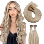 RRP £65.87 Moresoo Ash Blonde I Tip Hair Extensions Real Human