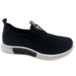 RRP £11.40 Womens Slip ON Knit Sport Running Walking Ladies Canvas Comfy Trainers Shoes SZ
