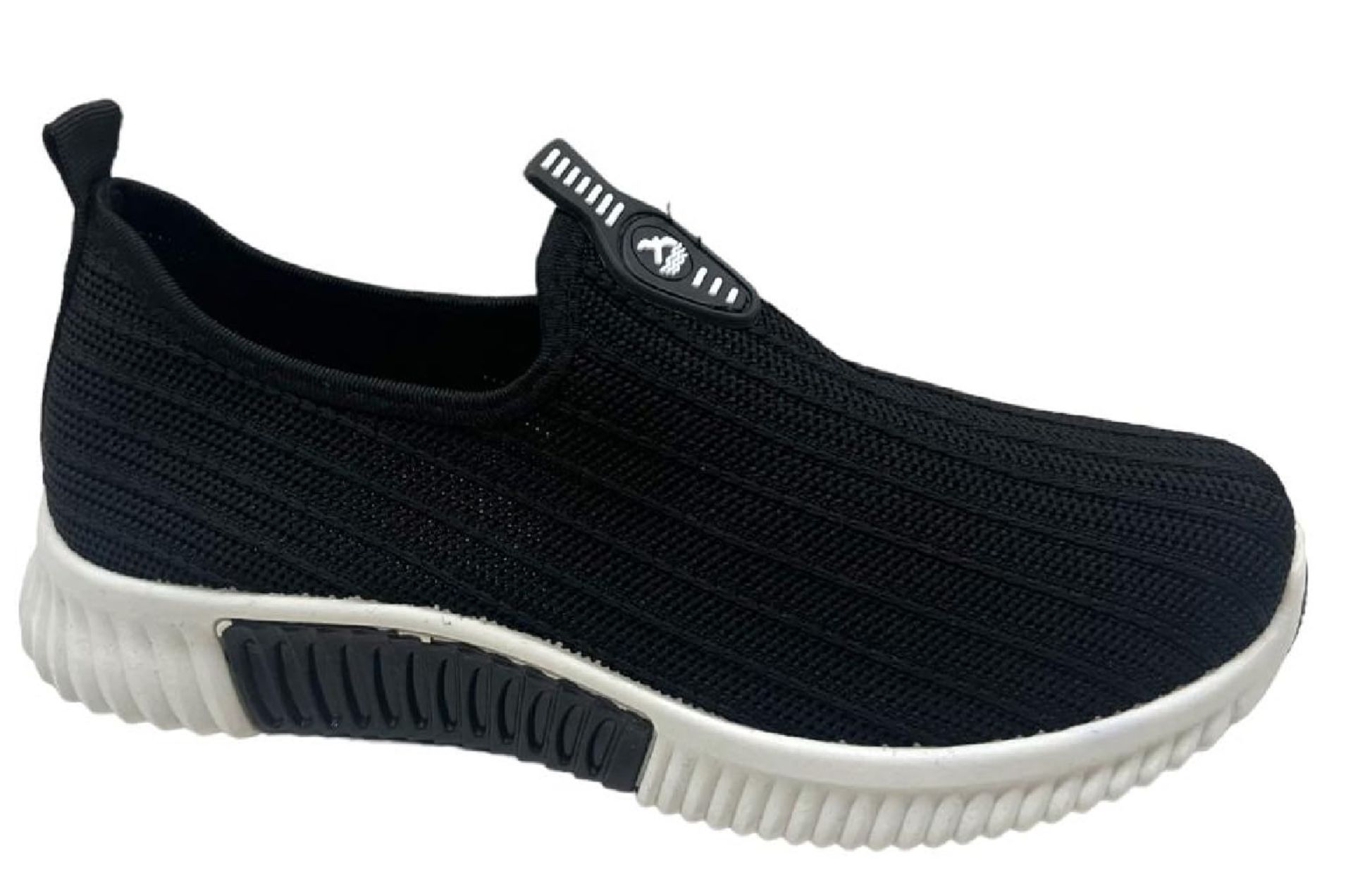 RRP £11.40 Womens Slip ON Knit Sport Running Walking Ladies Canvas Comfy Trainers Shoes SZ