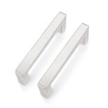 RRP £18.07 PinLin 10 Pack Cabinet Pulls Brushed Steel Hole Center