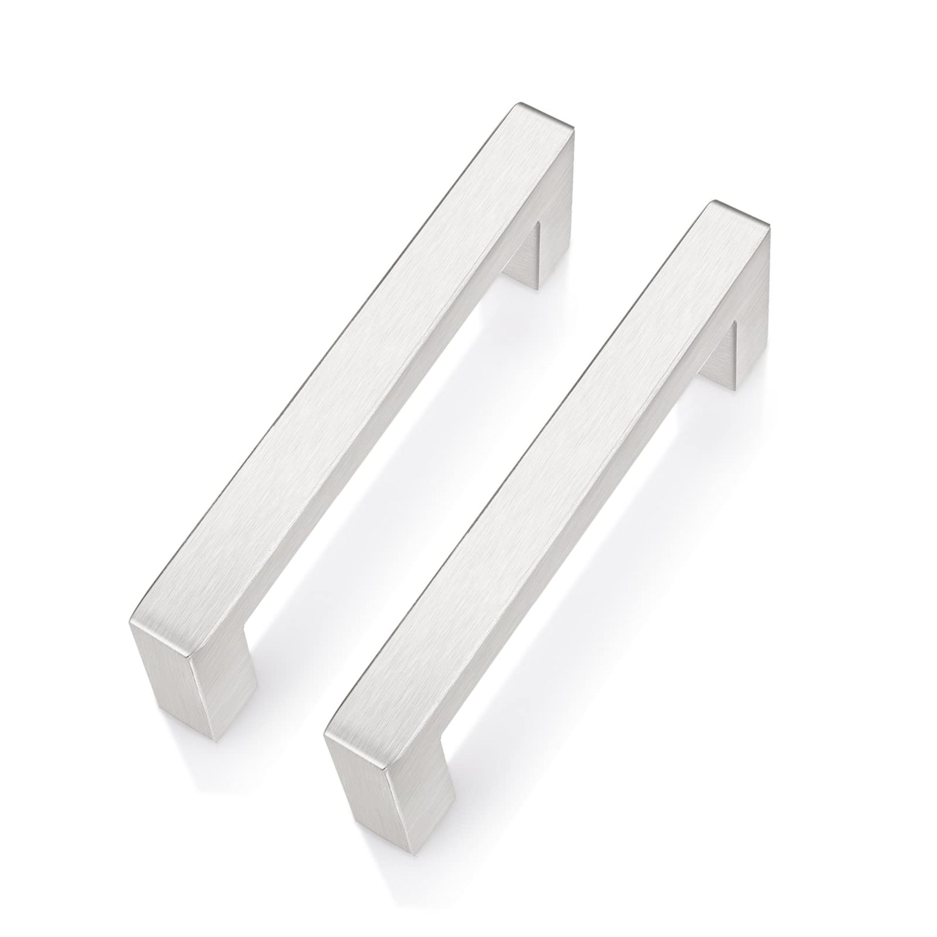 RRP £18.07 PinLin 10 Pack Cabinet Pulls Brushed Steel Hole Center