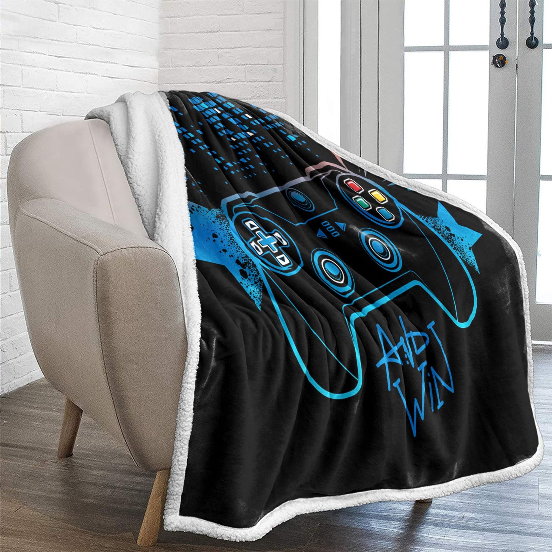 RRP £26.77 Lunoroey Gamer Blanket Throw Boys Bedding Gamepad Gaming