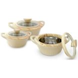 RRP £48.39 JAYPEE 3Pc Insulated Casserole with Lockable Glass