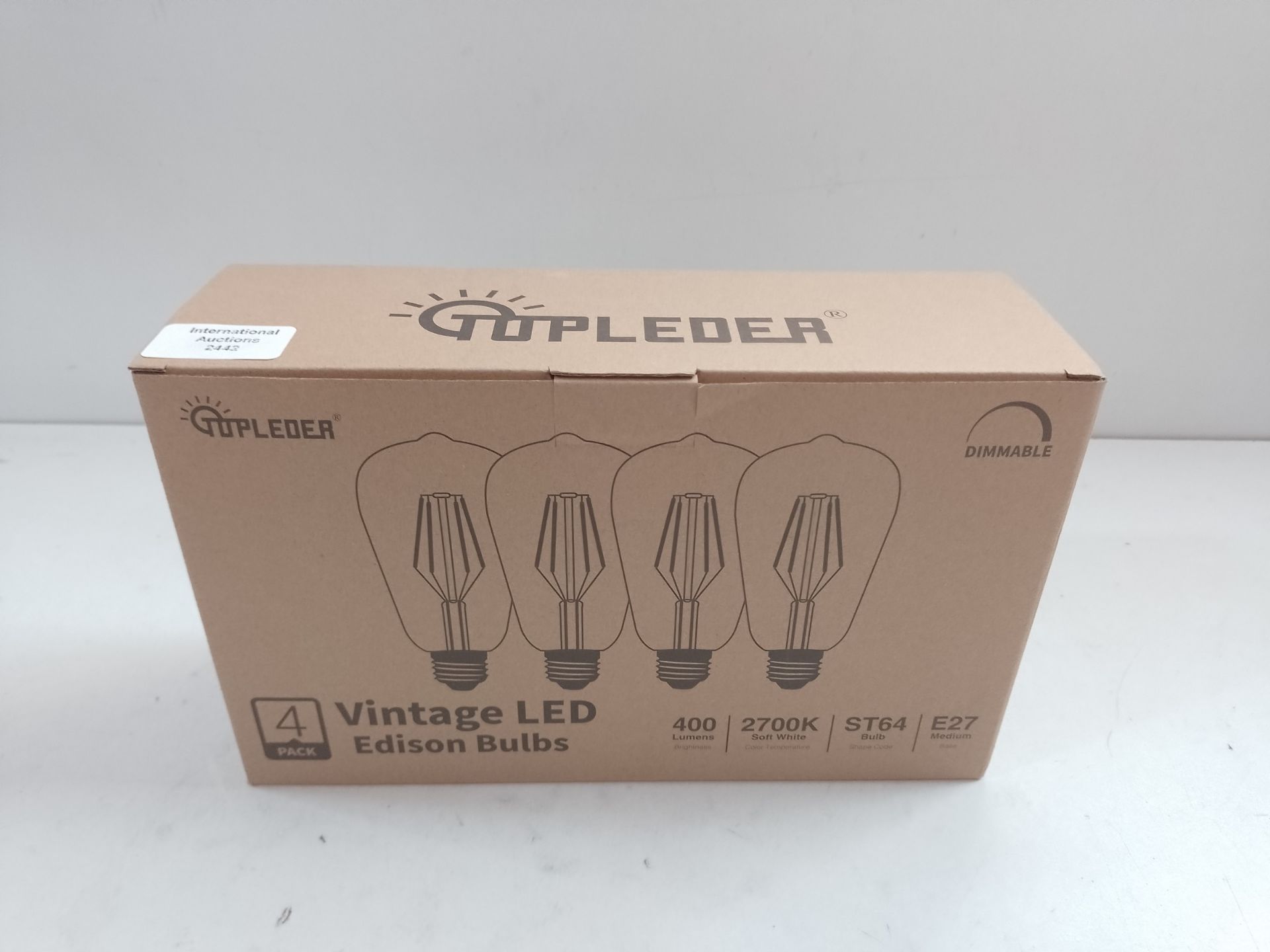 RRP £15.97 TopLeder E27 Edison Light Bulbs 4 Pack - Image 2 of 2