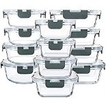 RRP £38.32 MCIRCO Glass Food Storage Containers 24 Pieces [12