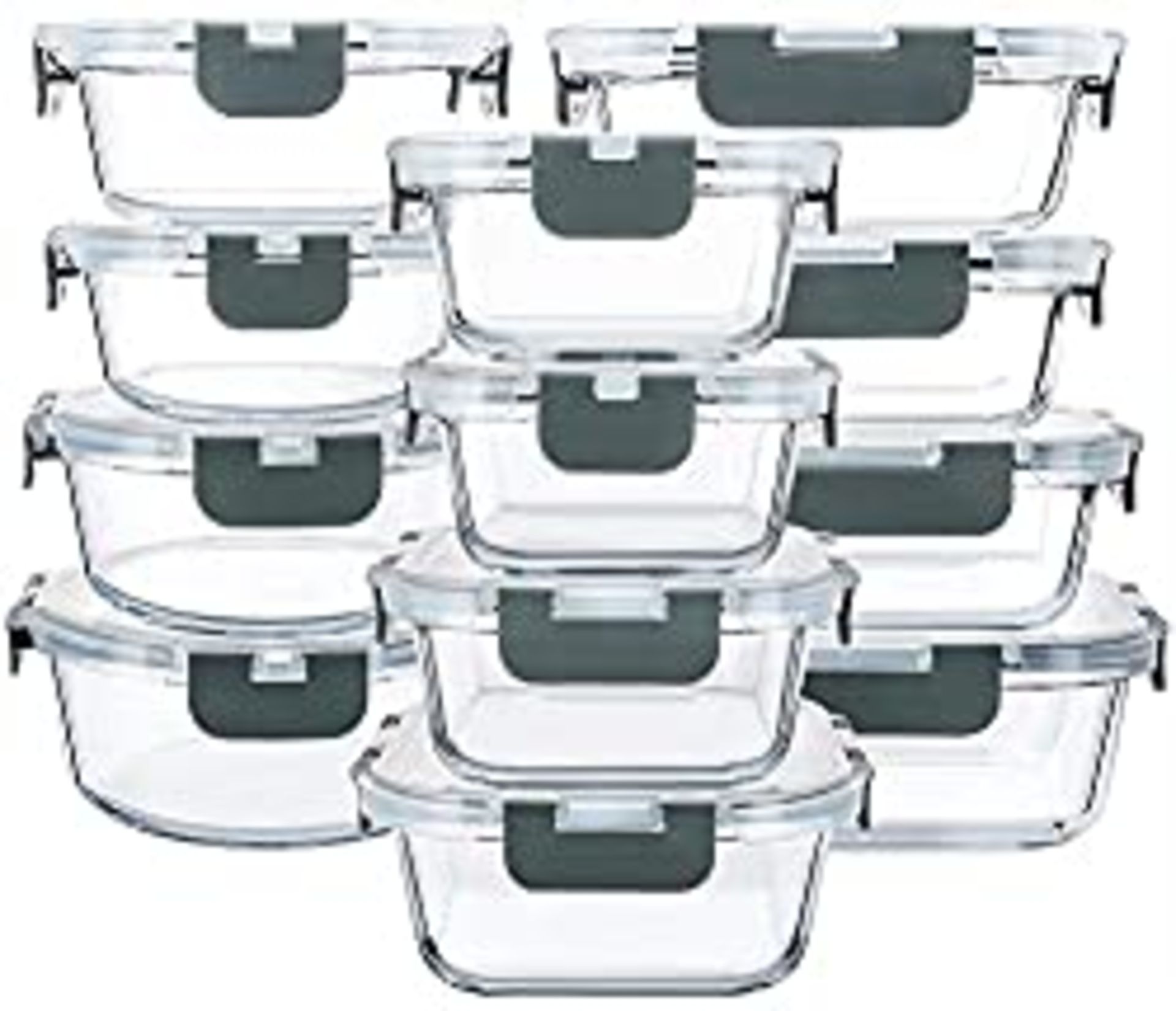 RRP £38.32 MCIRCO Glass Food Storage Containers 24 Pieces [12