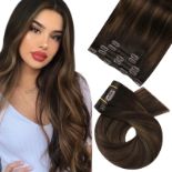 RRP £54.85 Moresoo Balayage Hair Extensions Clip in 14 Inch Real