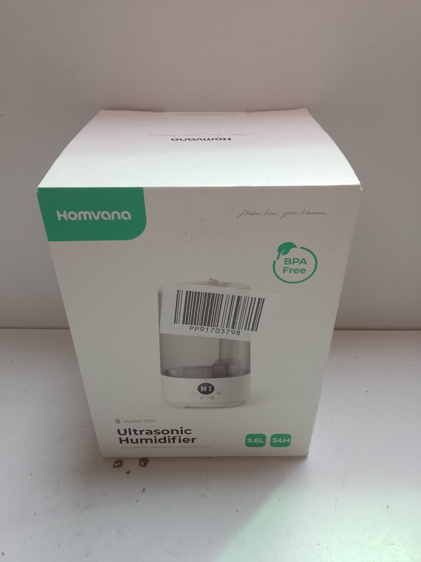 RRP £37.95 Homvana Humidifier for Bedroom - Image 2 of 2