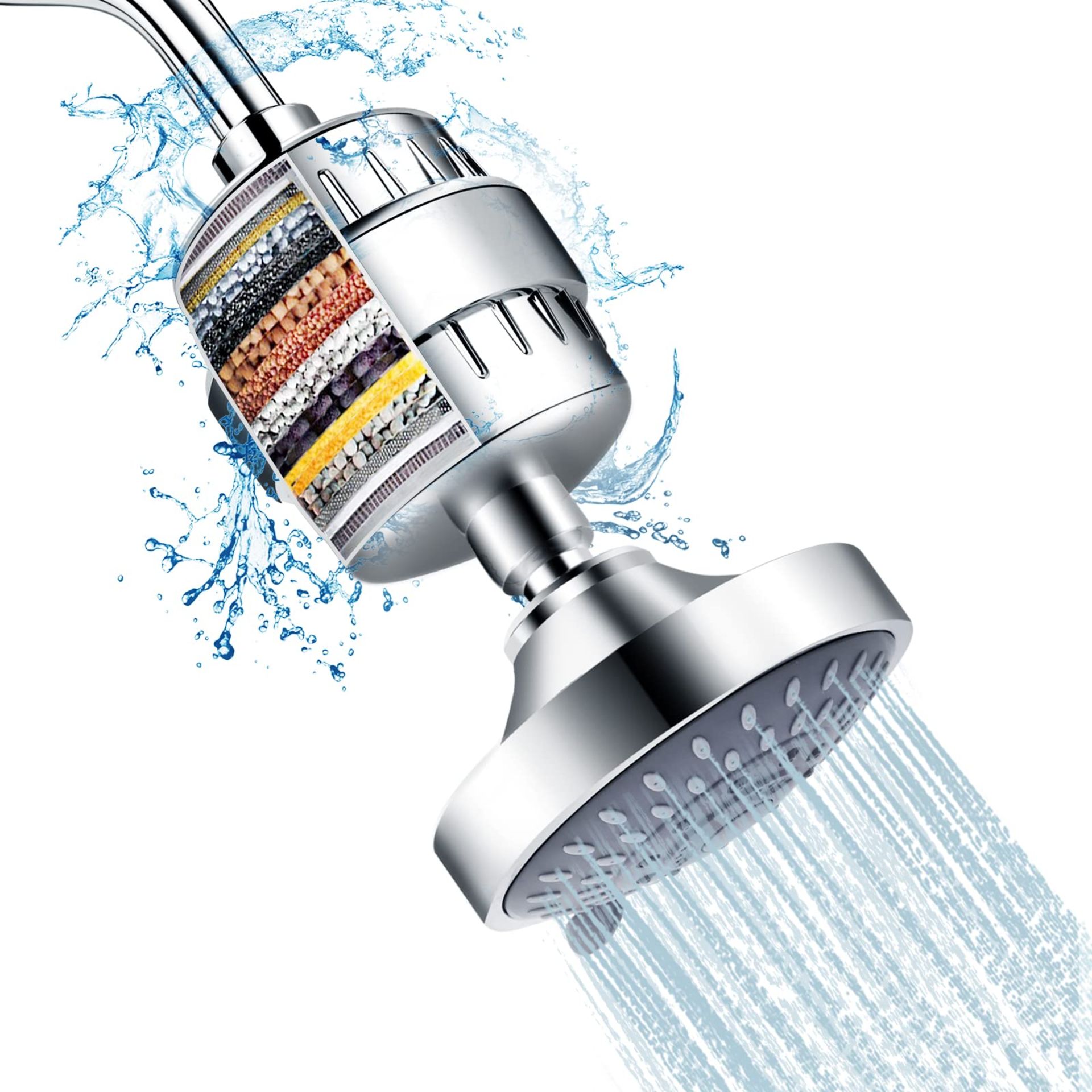 RRP £53.22 BRAND NEW STOCK Shower Head and 15 Stage Shower Filter Combo
