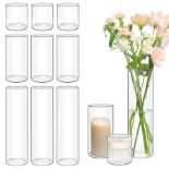 RRP £46.22 ComSaf Glass Cylinder Vases Set of 12