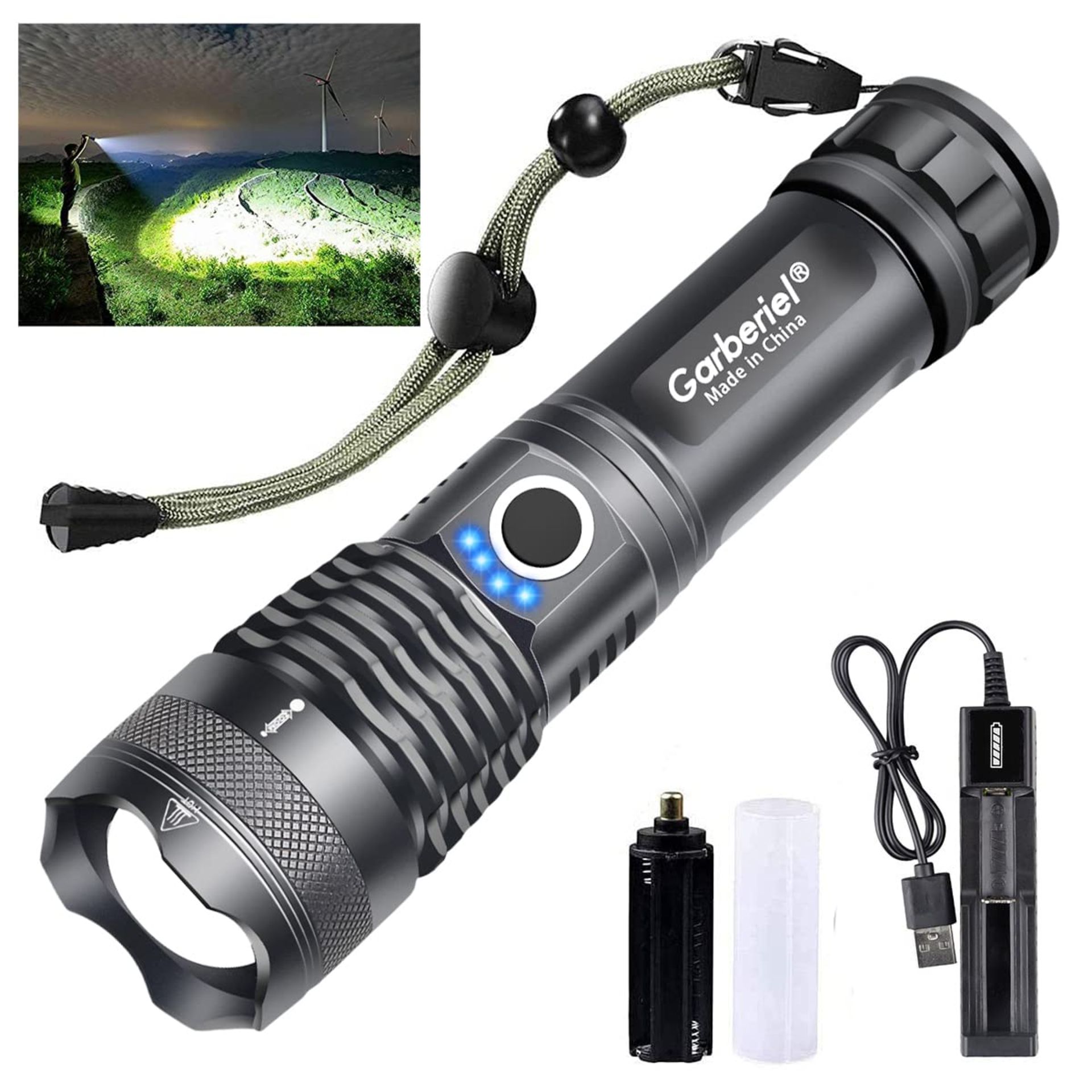 RRP £21.67 Garberiel XHP50 LED Torch Super Bright Powerful Tactical