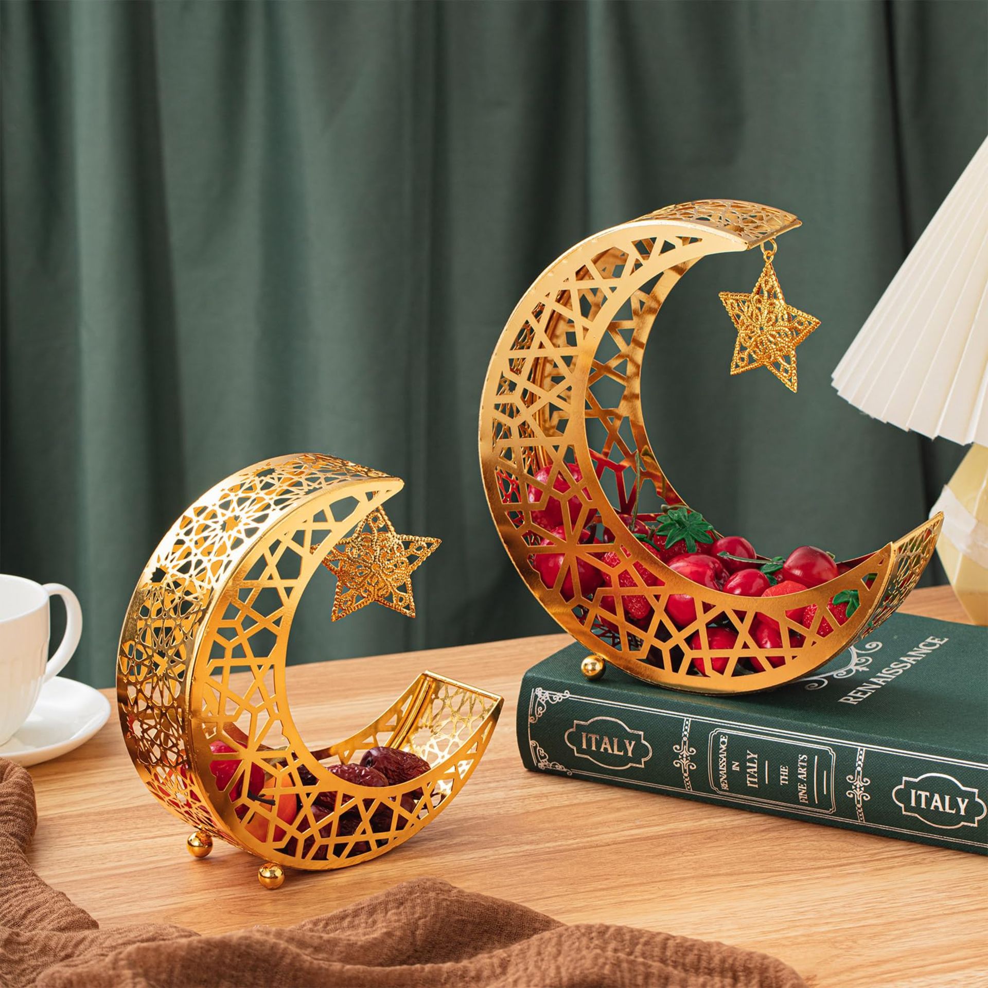 RRP £34.36 LOYIM 2 Pcs Gold Ramadan Moon Star Dinner Plate Eid