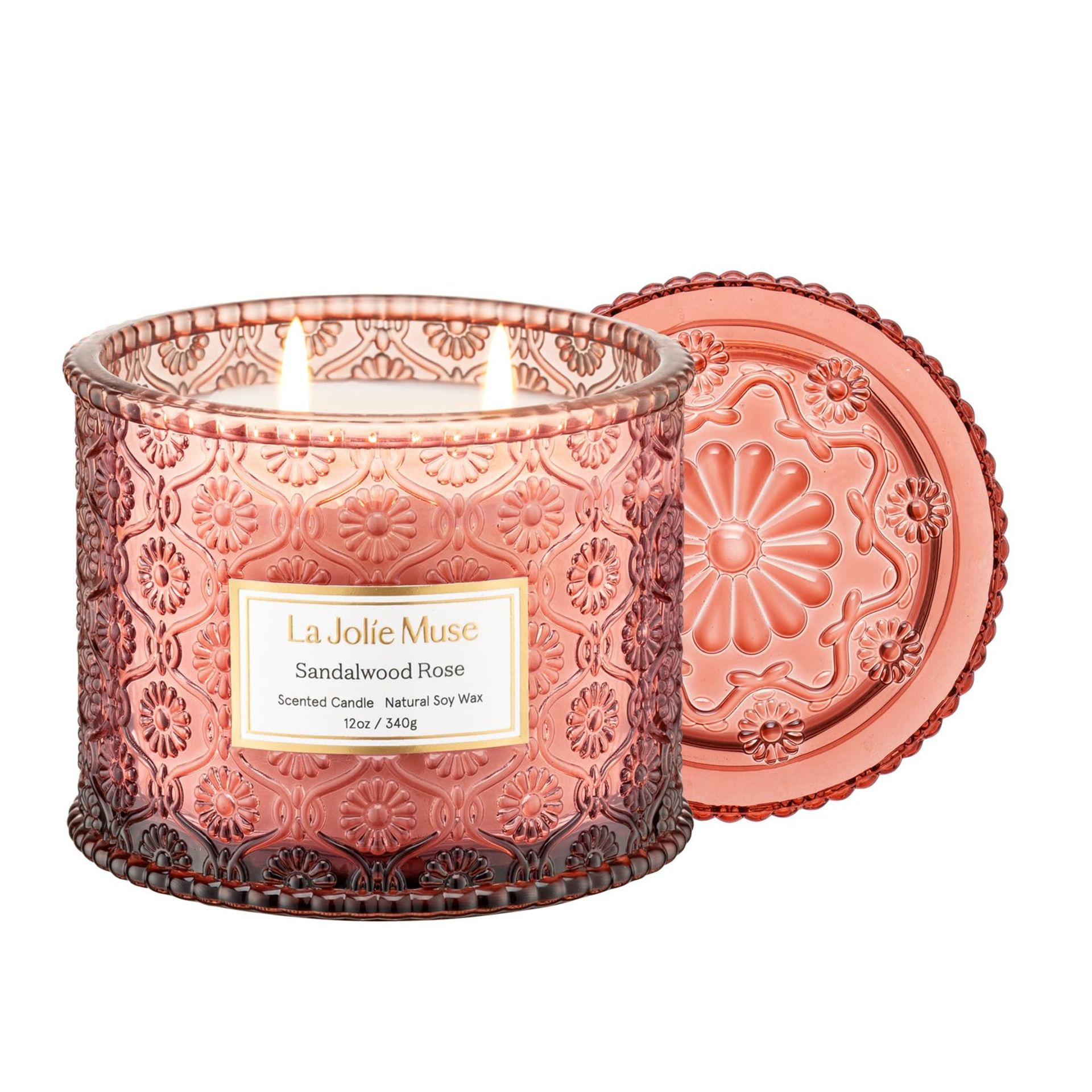 RRP £22.30 La Jolie Muse Rose Scented Candle Gifts for Women