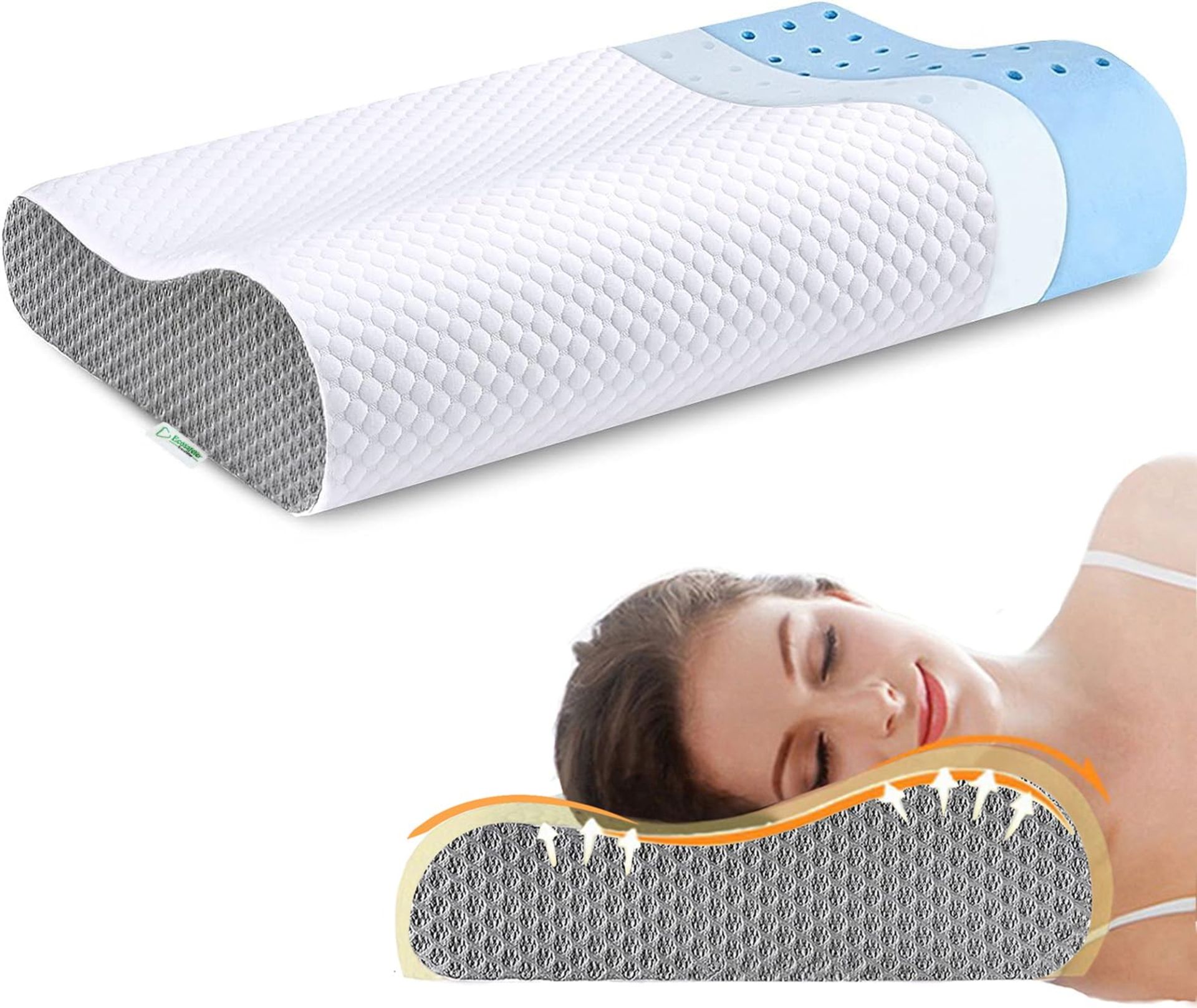 RRP £26.19 Ecosafeter 2024 New Upgrade Memory Foam Pillow- Cervical