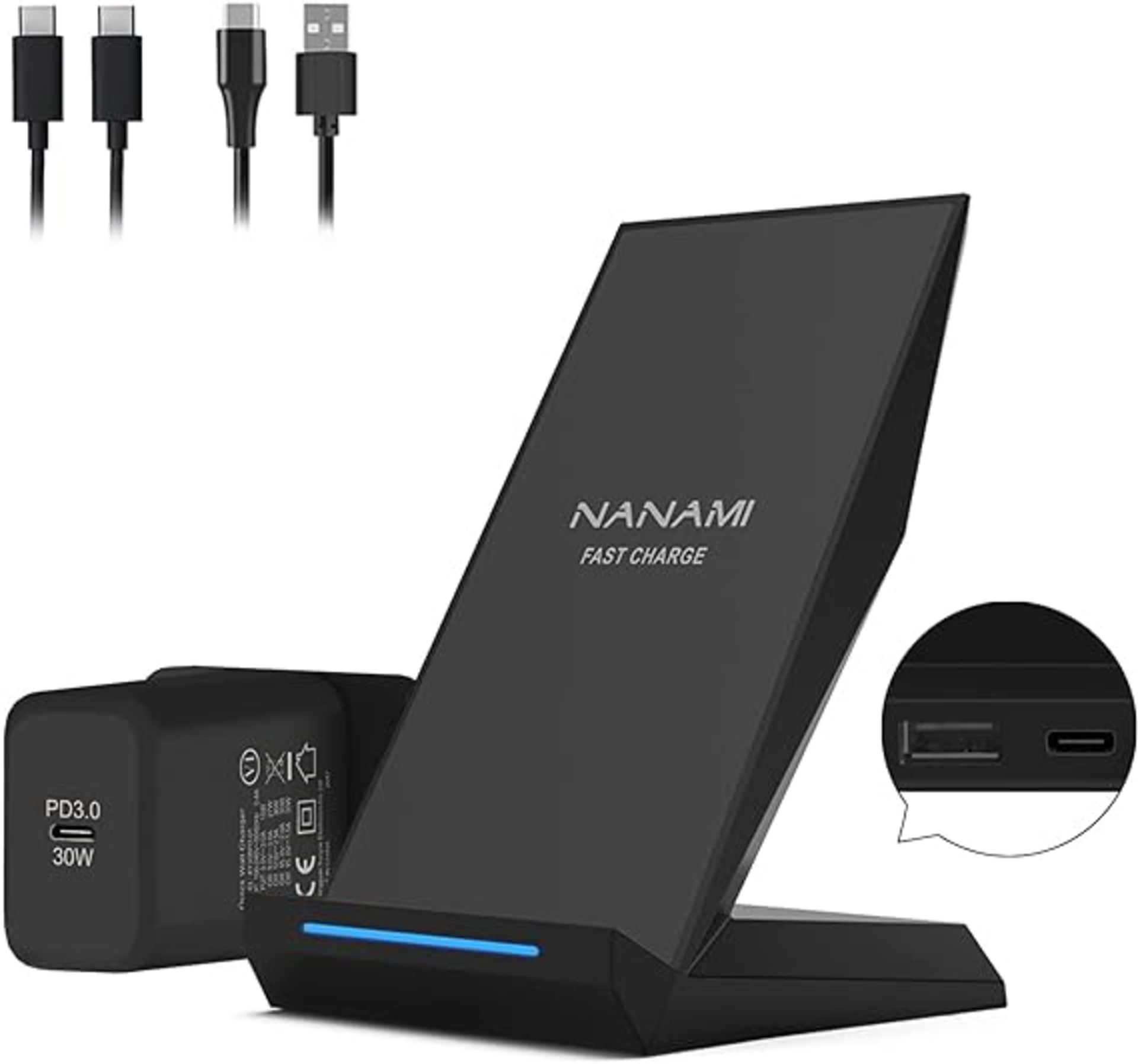 RRP £26.25 NANAMI Wireless Charger with 30W USB-C Charger