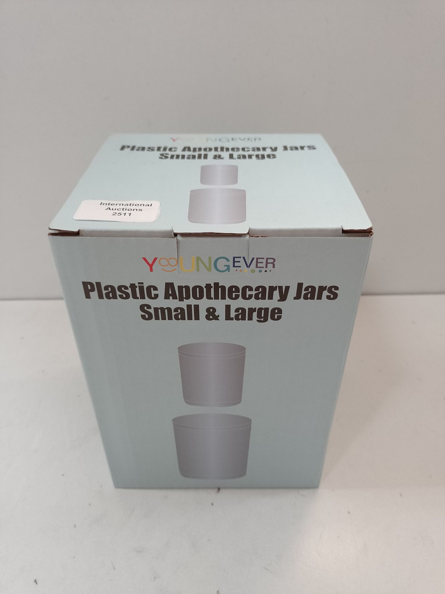 RRP £21.67 Youngever 2 Pack Clear Plastic Apothecary Jars With Open Lids - Image 2 of 2