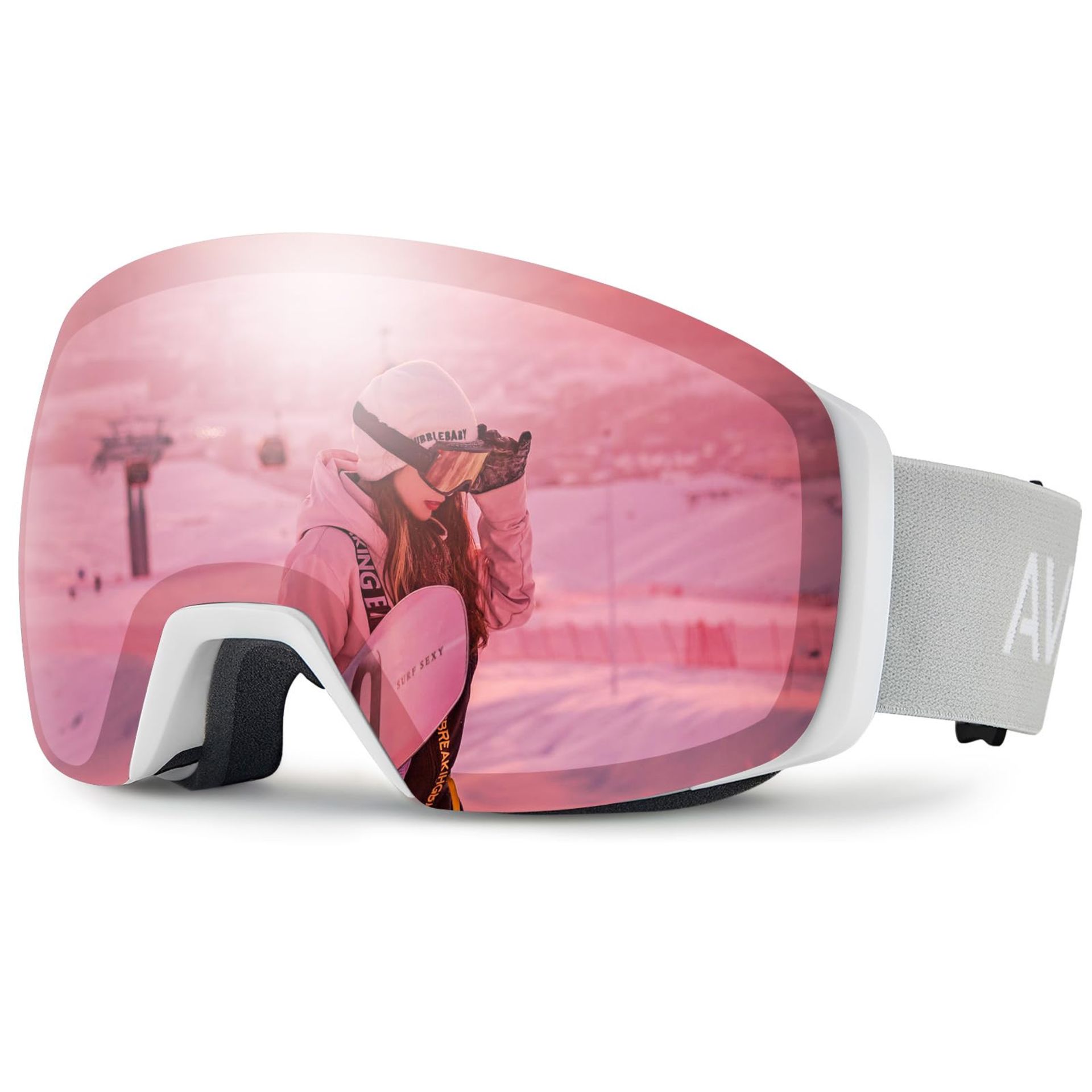 RRP £45.65 CARFIA OTG Ski Goggles for Womens Girls with Small Face