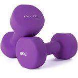 RRP £49.17 Dumbbells Set Weights by KG Physio - Neoprene-Coated Dumbbells
