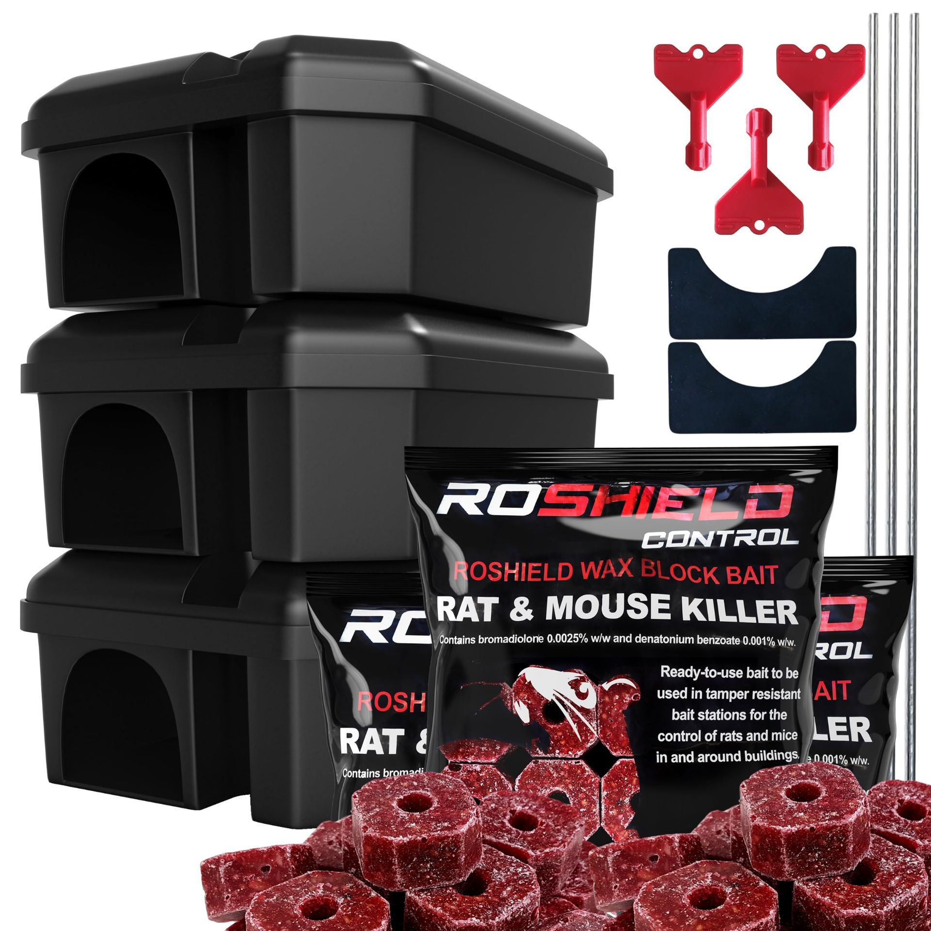 RRP £35.33 Roshield External Tamper Proof Rodent Boxes & Wax Bait