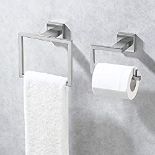 RRP £35.28 KES Bathroom Accessory Set Toilet Roll Holder and Towel