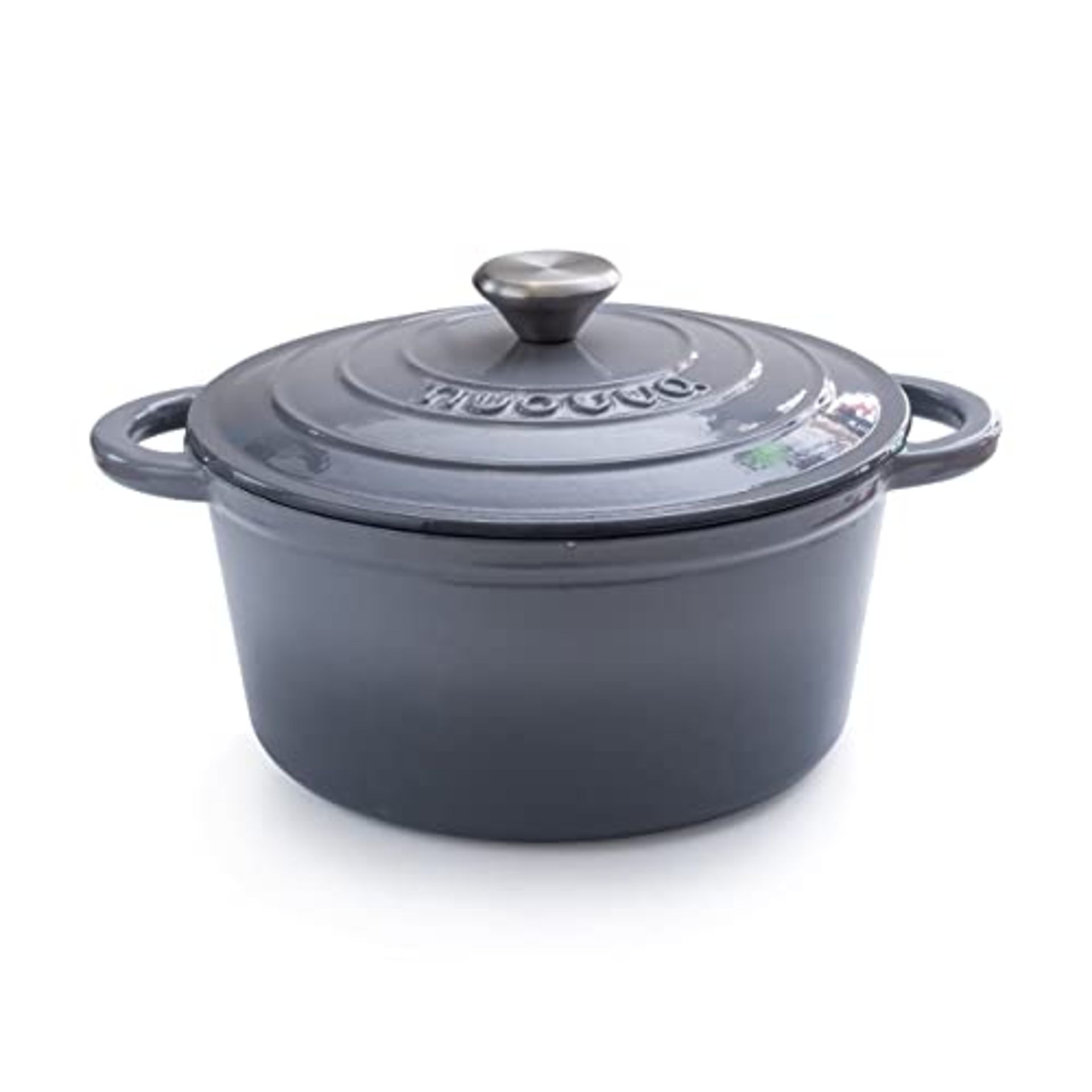 RRP £49.07 Cast Iron Pot with Lid Non-Stick Ovenproof Enamelled