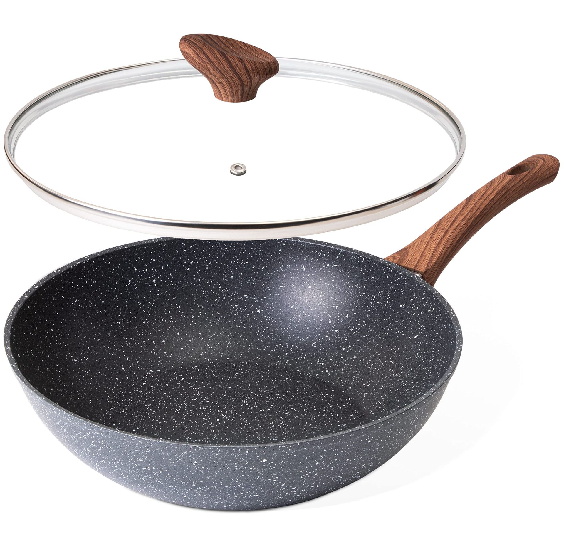 RRP £28.52 nuovva Induction Non Stick Wok Pan Deep Stir Fry