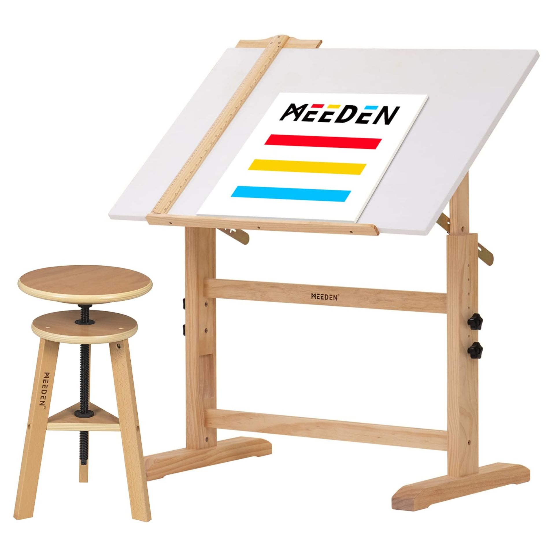 RRP £216.12 MEEDEN White Board Drafting Table and Stool Set