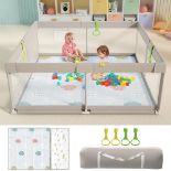 RRP £102.74 UANLAUO Baby Playpen with Mat