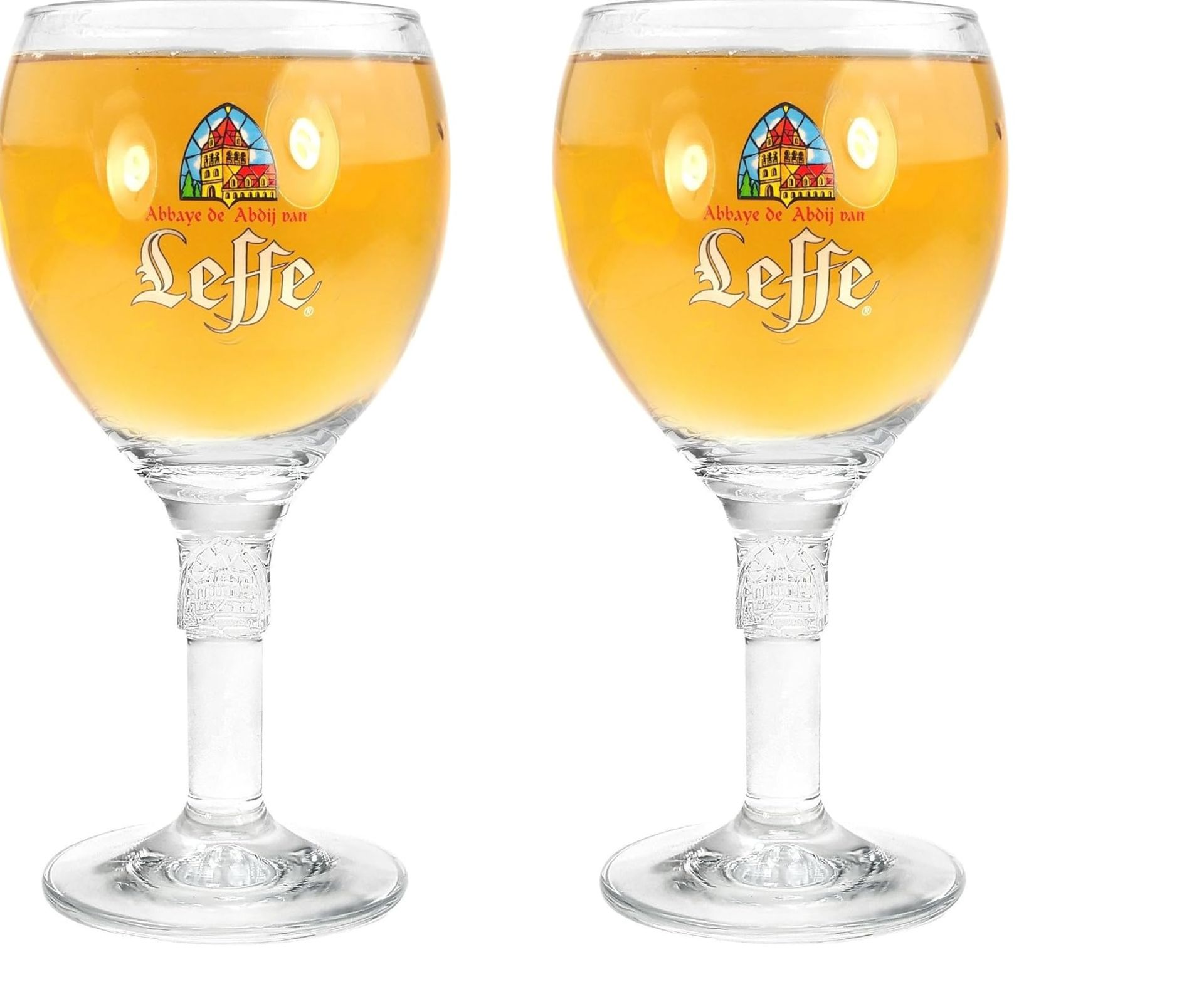 RRP £22.04 TUFF LUV Leffe Nucleated Half Pint to The Brim Belgian Beer Glass - Set of 2