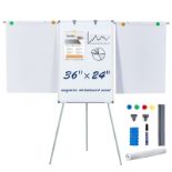 RRP £89.32 MAKELLO Flipchart Stand Portable Whiteboard Easel with