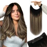 RRP £55.92 YoungSee Wire Hair Extensions Ombre Black Hidden Wire