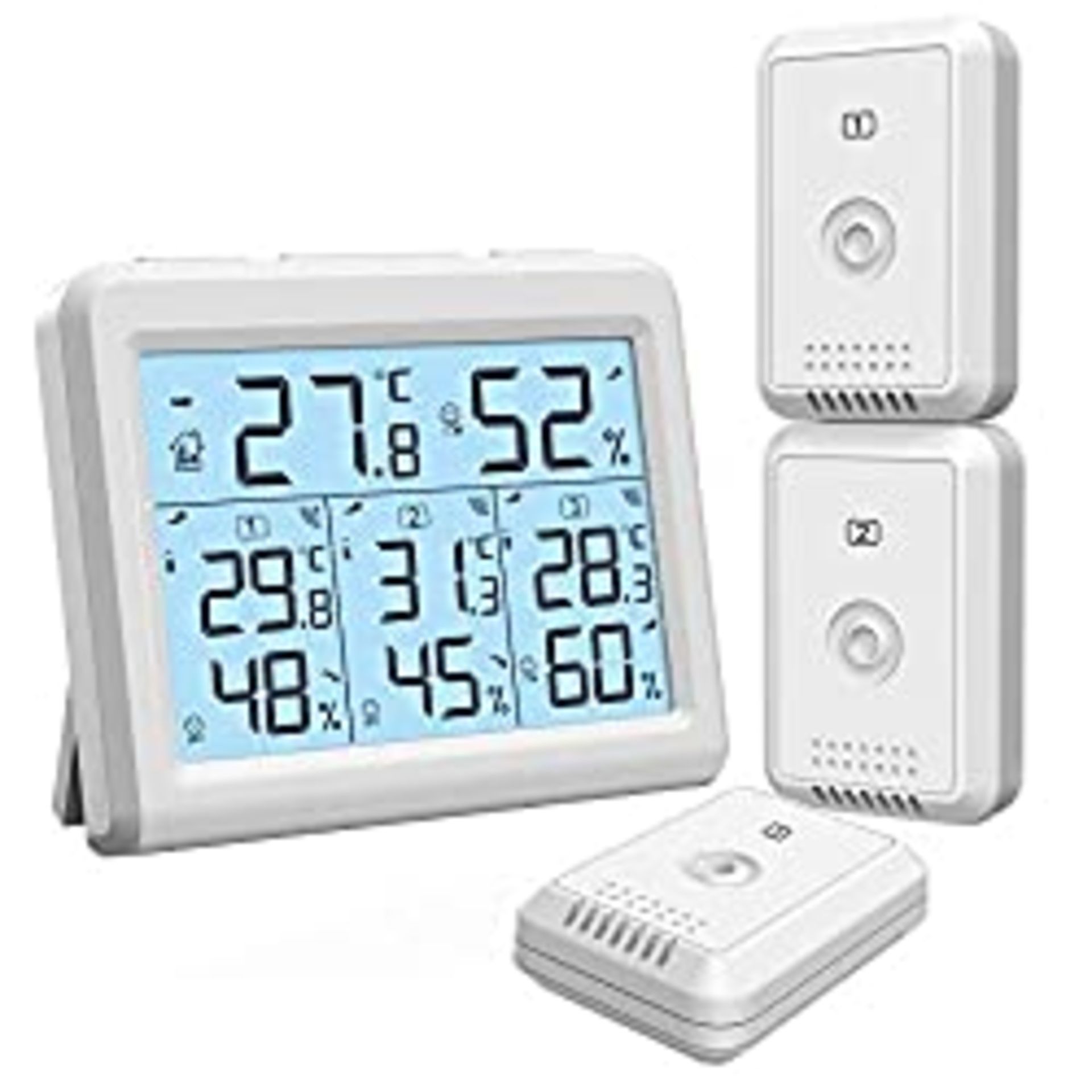 RRP £30.02 ORIA Indoor Outdoor Thermometer Hygrometer with 3 Sensor
