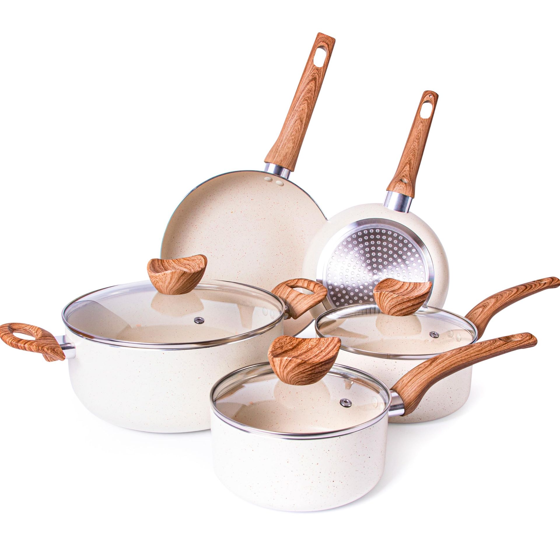 RRP £66.42 Non Stick Pots and Pans Set Induction Hob Pot Set