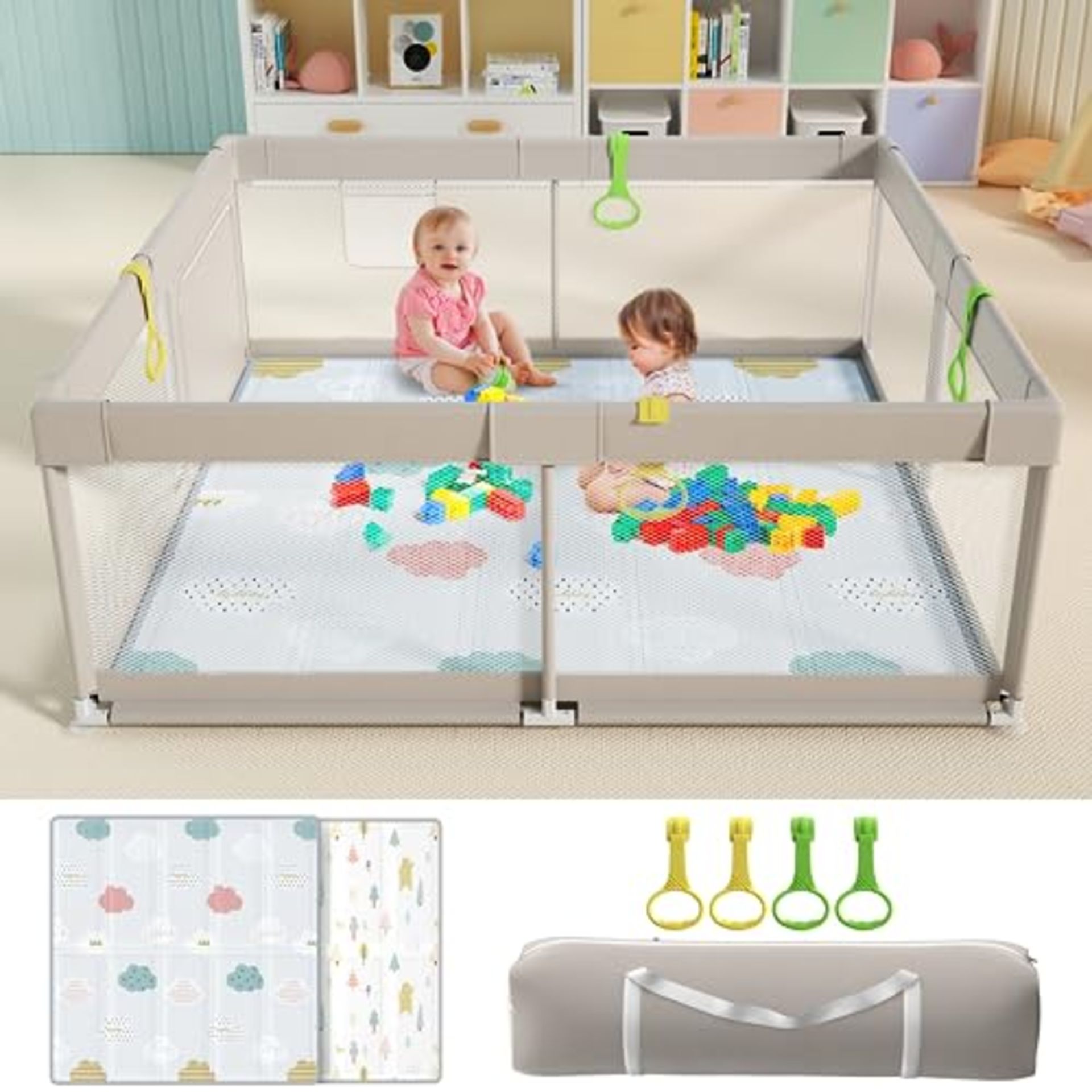 RRP £102.74 UANLAUO Baby Playpen with Mat