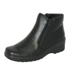 RRP £28.52 Cushion Walk Women's Black Low Wedge Ankle Boots with