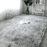 RRP £33.52 OYIMUA Super Soft Fluffy Shaggy Rugs Grey and White