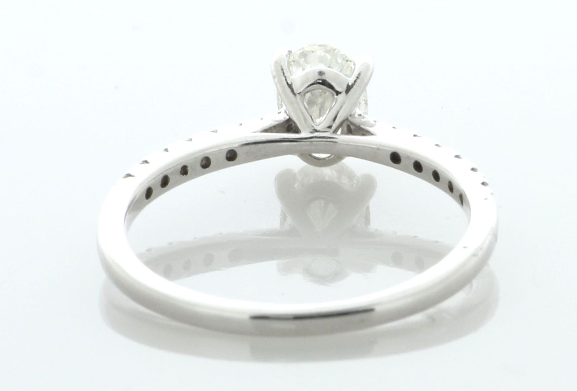 Platinum Oval Cut Shoulder Set Diamond Ring (0.75) 0.83 Carats - Valued By AGI £7,430.00 - A - Image 5 of 7