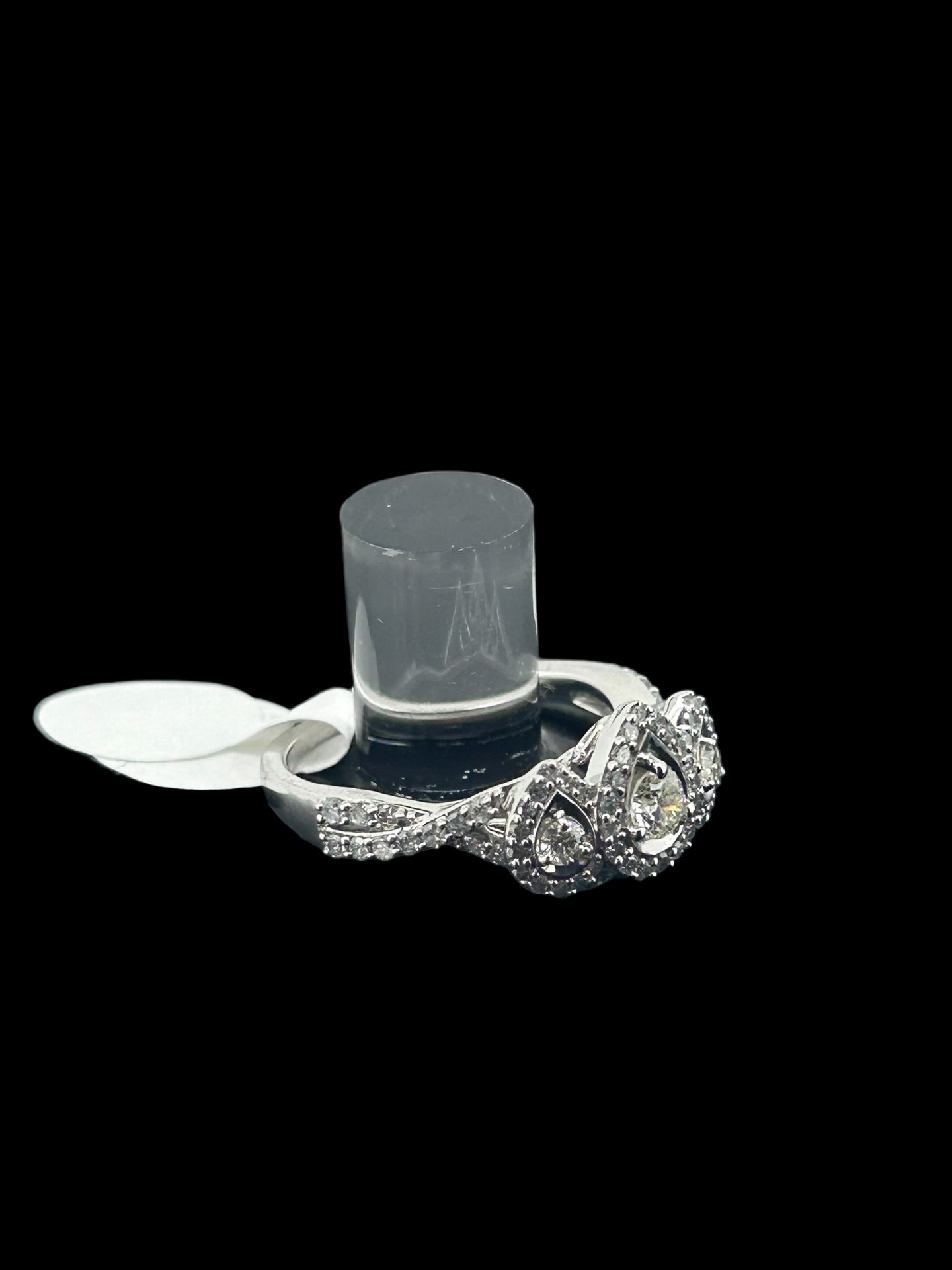 10k white gold cocktail ring, set with 1 carat of diamond - Image 2 of 3