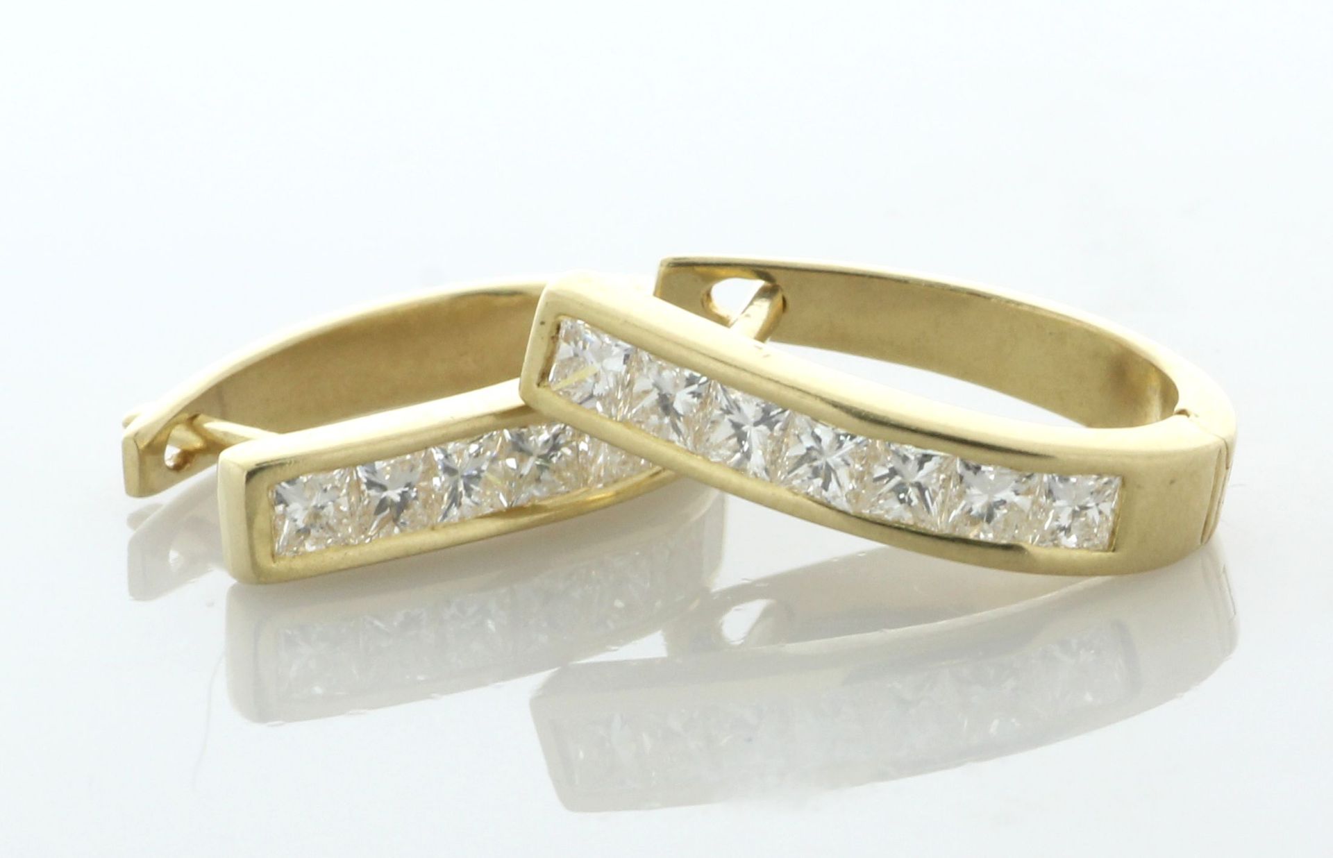 18ct Yellow Gold Oval Hoop Diamond Earring 0.80 Carats - Valued By AGI £3,880.00 - Each of these