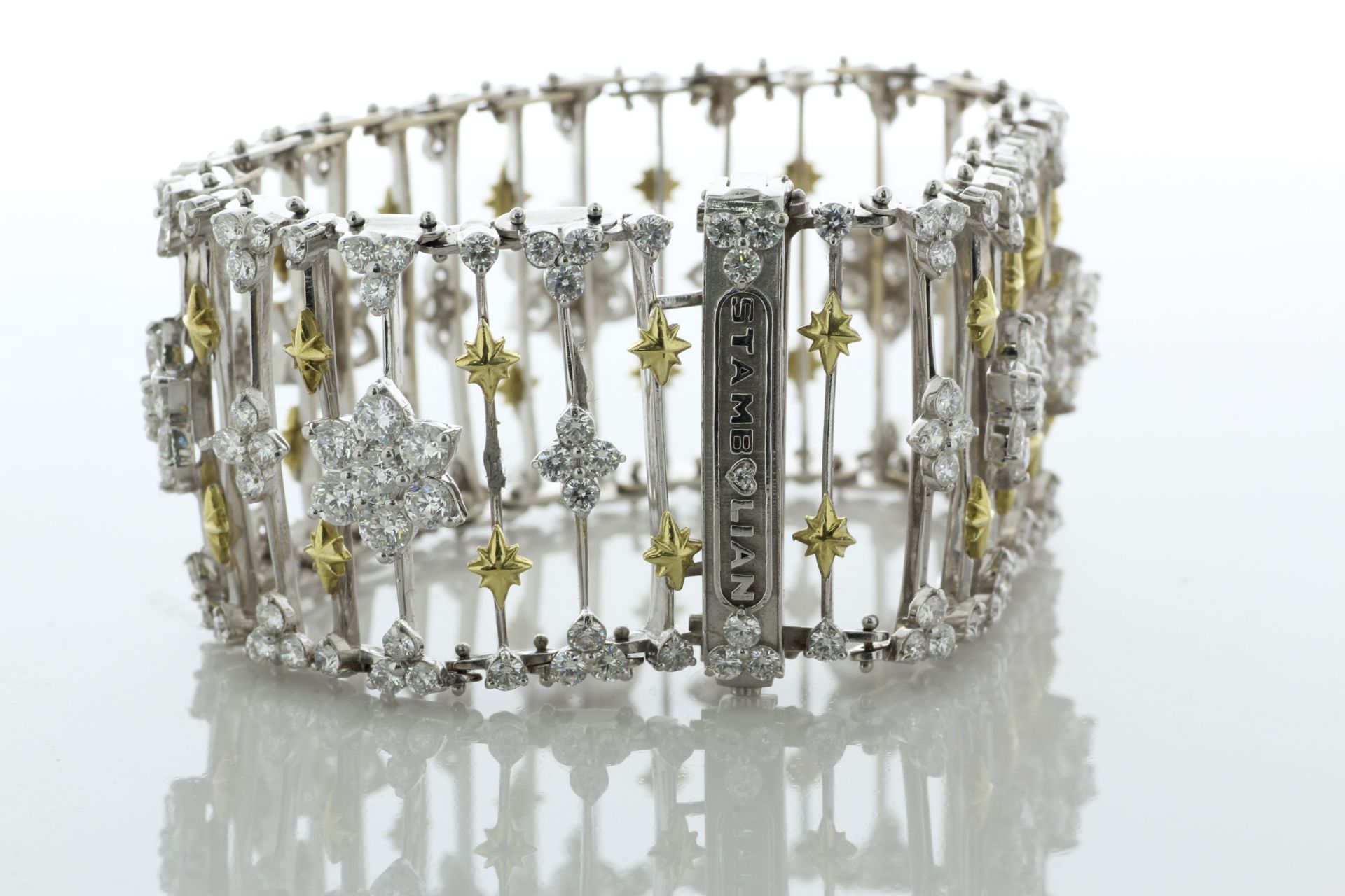 18ct White And Yellow Gold Stambolian Diamond Bracelet 20.67 Carats - Valued By AGI £89,500.00 - - Image 2 of 6